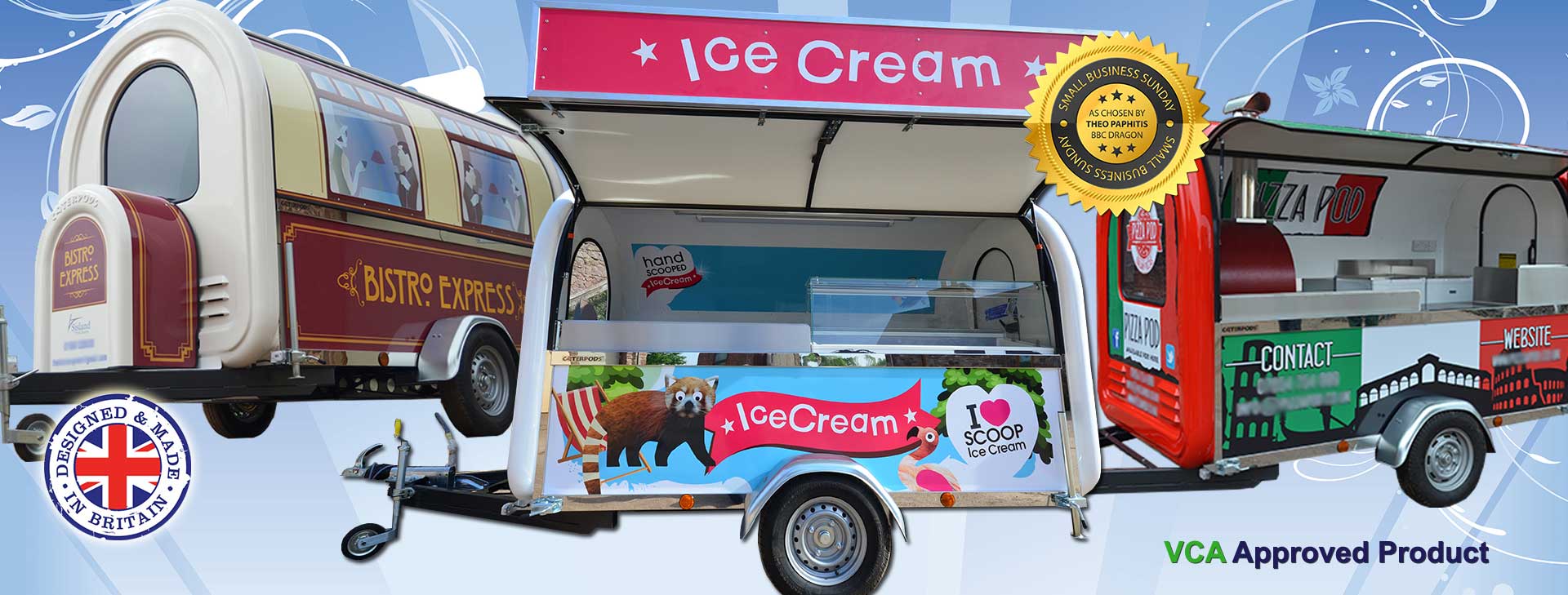 Ice cream trailer pods